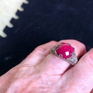 Size 9 ? Kunzite or Rhodochresite/ sterling ring